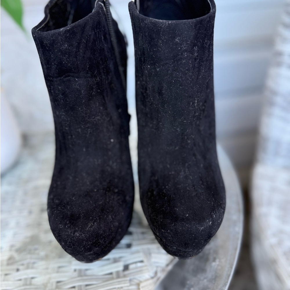 Bakers Elegant Black Suede Ankle Boots